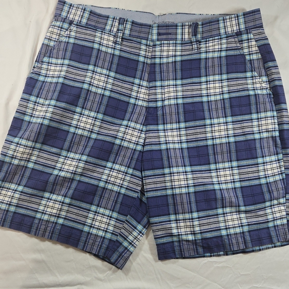 Croft & Barrow Navy and Light Blue Plaid Men's Shorts